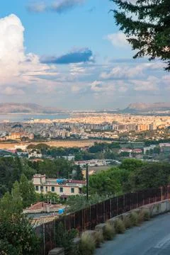 View of Palermo with sunset Stock Photos