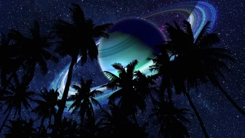 View on Palm 4 and Space with Green Giant 動画素材 199026939