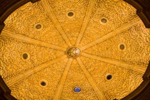 View of the Palma Cathedral ceiling Stock Photos