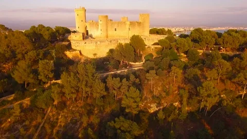 View on  Palma-de-Mallorca from Bellver Castle Stock Footage 71286262