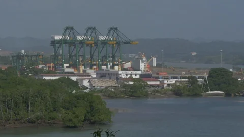 View Of Panama Canal Stock Footage 107673947