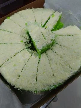View of pandan cake on the table Stock Photos