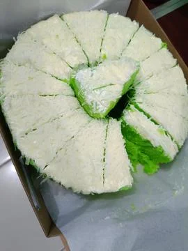 View of pandan cake on the table Stock Photos