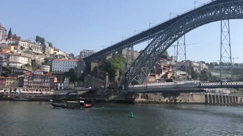 View of Panorama of Luís I Bridge Stock Footage 197510094