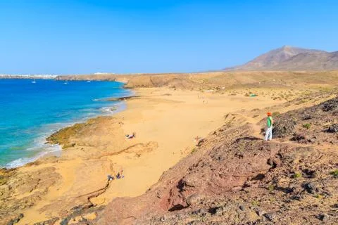 View of Papagayo beach Stock Photos
