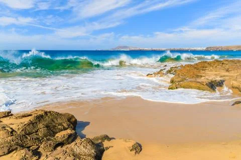 View of Papagayo beach Stock Photos