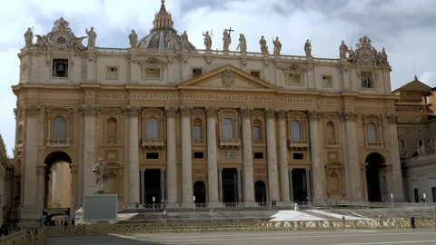 View of Papal Basilica of Saint Peter in the Vatican Stock Footage 153353795