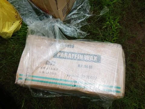 View of paraffin wax inside a box - image Stock Photos