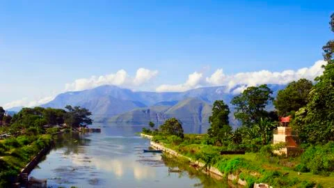 View to parapat. Stock Photos