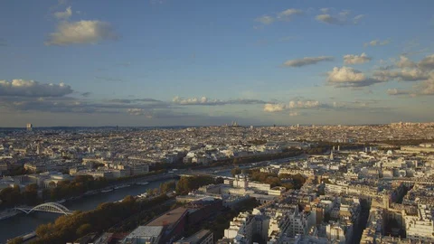 View of Paris from above Stock Footage 128164467