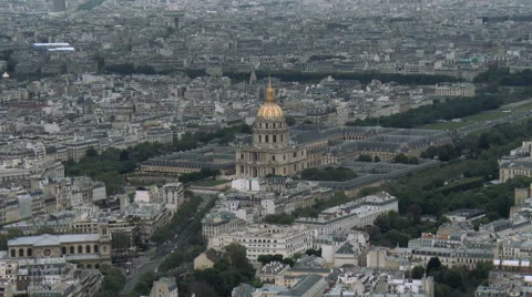 View of Paris Aerial Hôtel des Invalides zoom in out Stock Footage 63392830