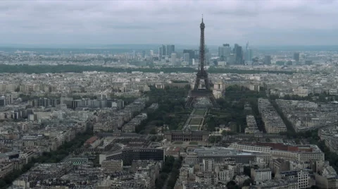 View of Paris Aerial Tour Eiffel Timelapse  Stock Footage 63200666