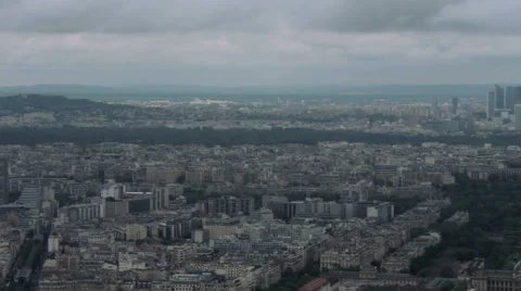 View of Paris Aerial Tour Eiffel Pan revealing Stock Footage 63390450