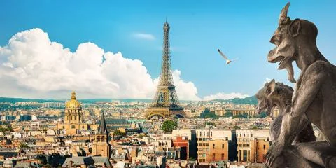 View of Paris and chimeras Stock-Fotos