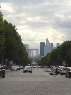 View on Paris from Arc de Triomphe. Avenue Champs elysees in front. 写真素材