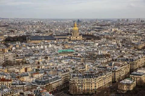 View of Paris city from Eiffel Tower Stock Photos