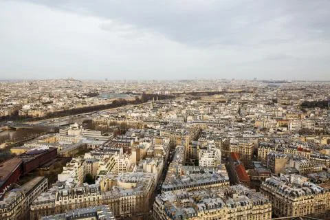 View of Paris city from Eiffel Tower Stock Photos