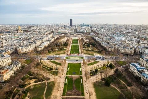 View of Paris city from Eiffel Tower Stock Photos