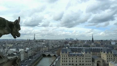 View of Paris downtown cityscape Stock Footage 144984748