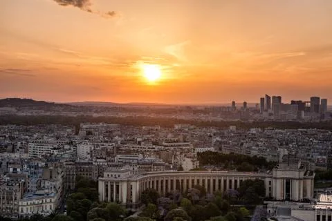 View of Paris from the Eiffel tower during sunset Foto stock