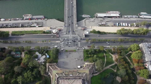 View of Paris from the Eiffel Tower Stock Footage 46515405
