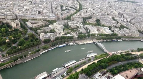 View of Paris from Eiffel Tower Stock Footage 67602672