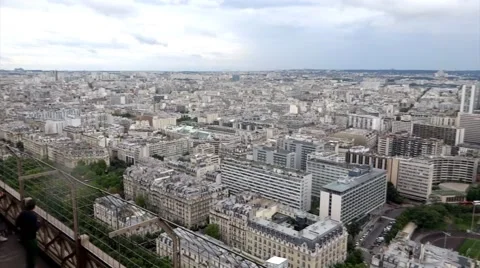 View of Paris from Eiffel Tower Stock Footage 67602678