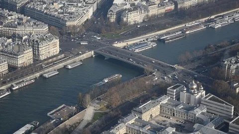 The view of Paris from the Eiffel Tower Stock Footage 70917758