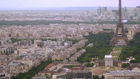 View of Paris with Eiffel Tower from Montparnasse building Paris, France Stock Footage 237924099