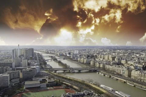 View of Paris from Eiffel Tower Stock Photos