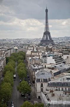 View of Paris with Eiffel Tower Stock Photos