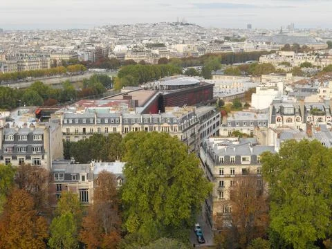 View of Paris from a high vantage point in autumn Stock Photos