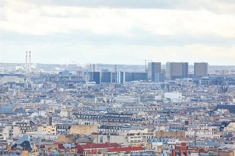 View of Paris with its iconic rooftops Stockfoto's