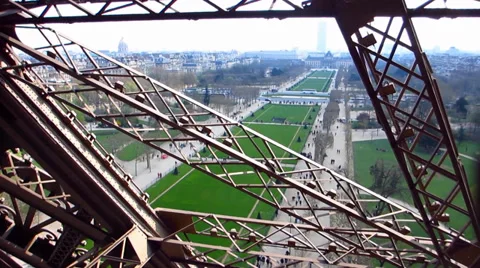View of Paris Park From Eiffel Tower Stock Footage 38910719
