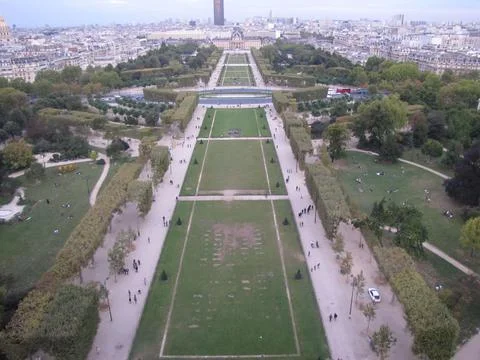 View of Paris park from the Eiffel Tower Stock Photos