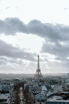 View of the Paris skyline with the Eiffel Tower Stock Photos