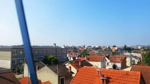 View on Paris suburbs from metro train, passenger pov, tourism in France Stock Footage 81559648