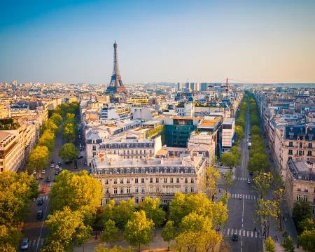 View on Paris at sunset 写真素材