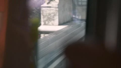 View of Paris threw the window of a metro train Stock Footage 277013387