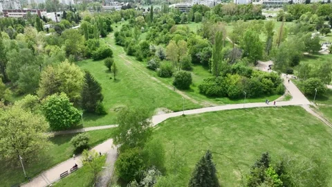 View from the park. Clouds over mountain. Rise-up. Stock Footage 197069010