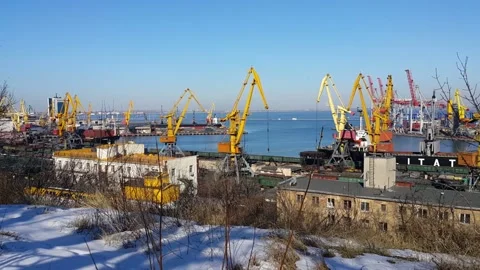 View from park to the harbor Stock Footage 144118600