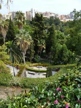 View at the Park of Málaga Stock Photos