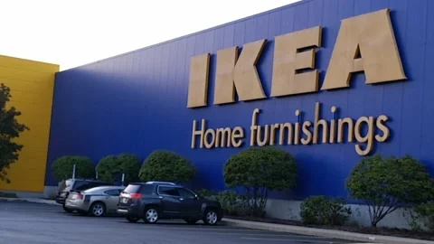 View from parking lot outside Michigan's only IKEA store, in Canton Stock-Footage 134423898
