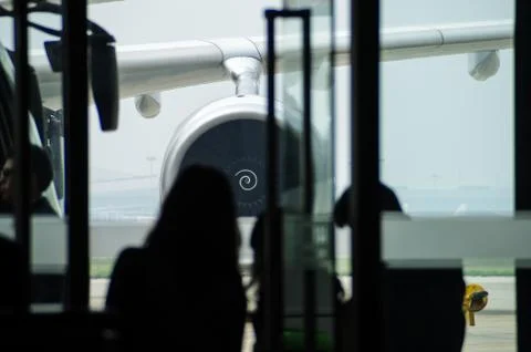 View of a Part of The Plane Stock-Fotos