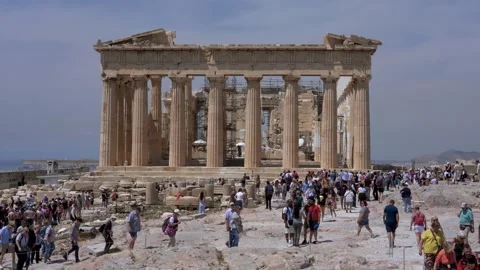 View of the Parthenon at the Ancient Acropolis of Athens Stock Footage 319973013