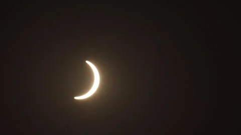 View of Partial Solar Eclipse After Totality. Stock Footage 346209341