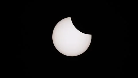 View of a partial solar eclipse in the night sky over Finland. Stock Footage 342281591