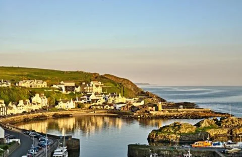 View of Partpatrick harbour at dusk Stock Photos