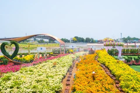 View of Pasan, the memorial building for the origin of Chao Phraya River Stock Photos
