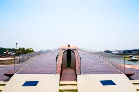 View of Pasan, the memorial building for the origin of Chao Phraya River Stock Photos